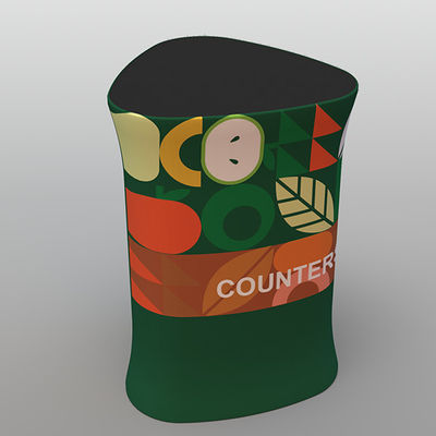 Illuminated 140g 180g Fabric Meja Penerimaan Portabel Pop Up Counter Table Untuk Pameran