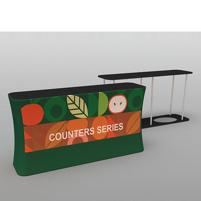 Rectangular Aluminium Profile Meja Penerimaan Portabel Pameran Dagang Meja Booth 240gsm