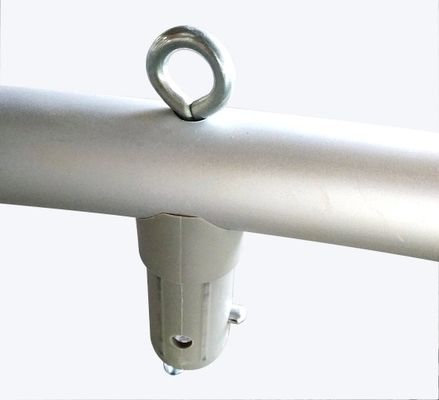 144in Portable Trade Show Circle Hanging Sign Struktur Tanda Spanduk Segitiga Melengkung