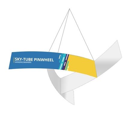 EZ Sky Tube Pinwheel Trade Show Menggantung Spanduk Dari Overpass 48Ibs