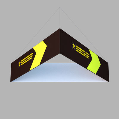 240x120x48in Persegi Segitiga Pameran Dagang Menggantung Kain Spanduk Menggantung Tanda Tampilan